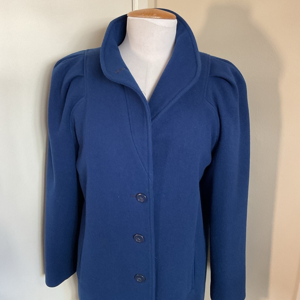 Vintage International Scene Wool Pea Coat 7/8 Navy Blue Made in Yugoslavia - Picture 2 of 10